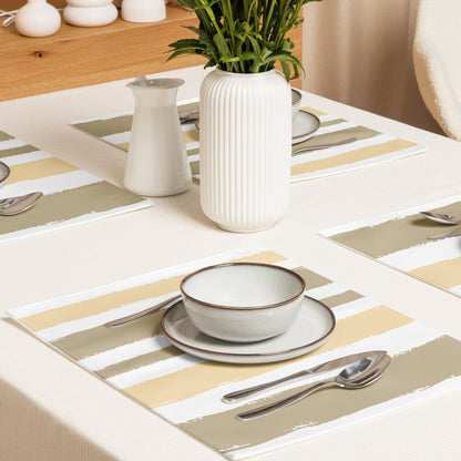 Placemat Set with Hand-painted Brush Stroke Print, CABS-1136