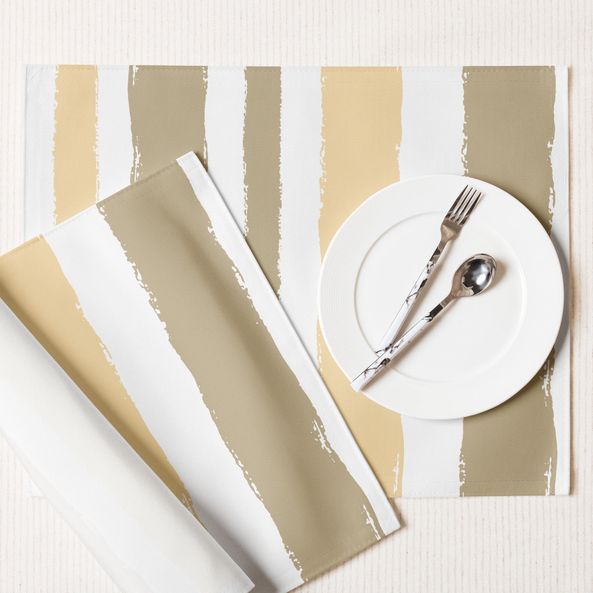 Placemat Set with Hand-painted Brush Stroke Print, CABS-1136