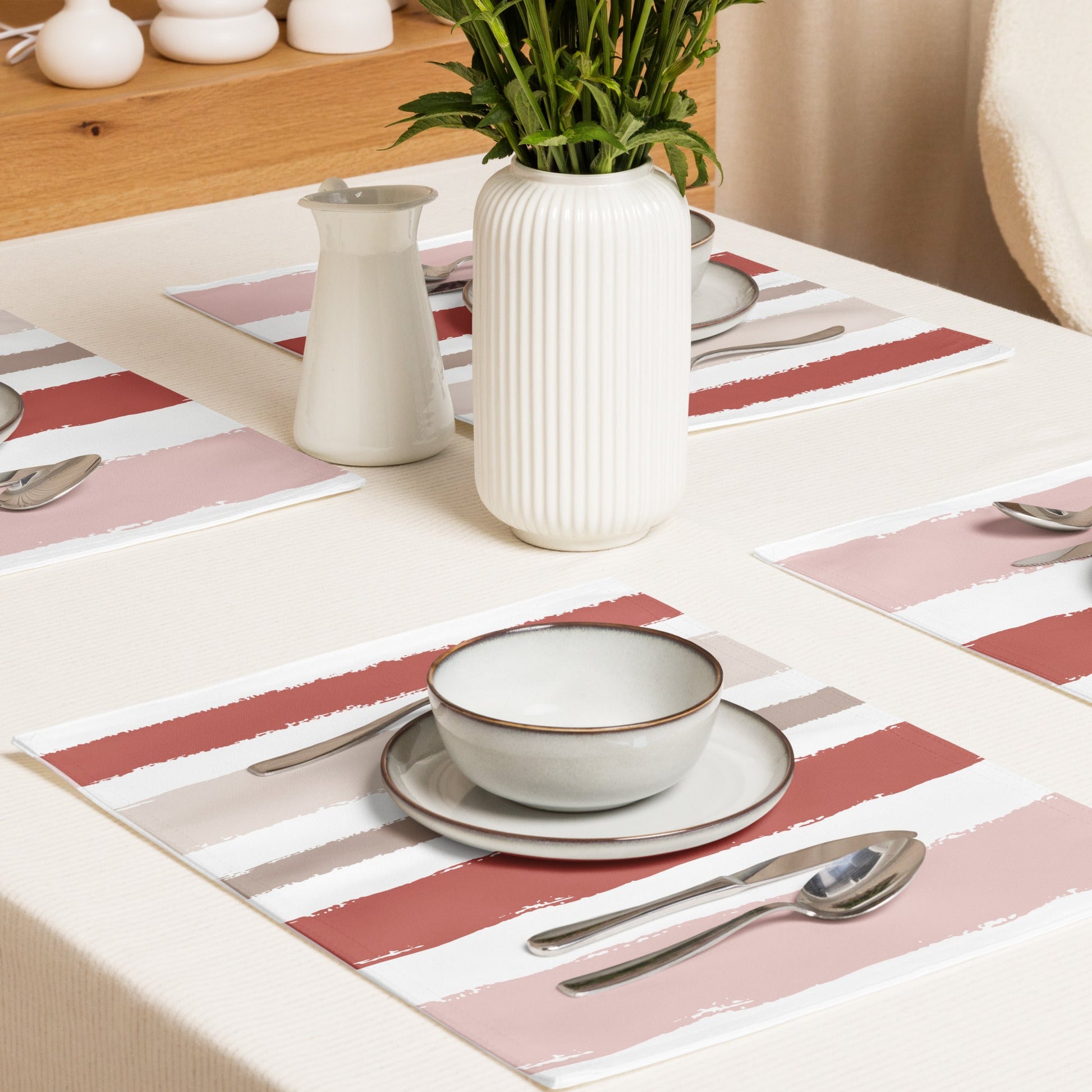 Placemat Set with Hand-painted Brush Stroke Print, CABS-1137