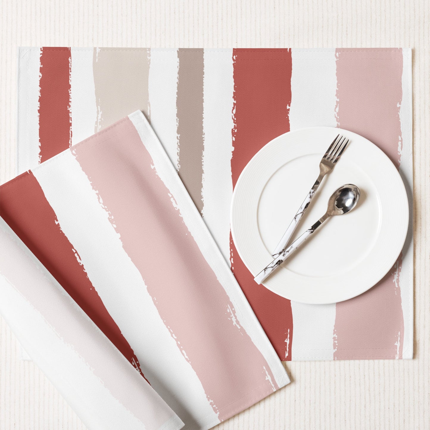 Placemat Set with Hand-painted Brush Stroke Print, CABS-1137