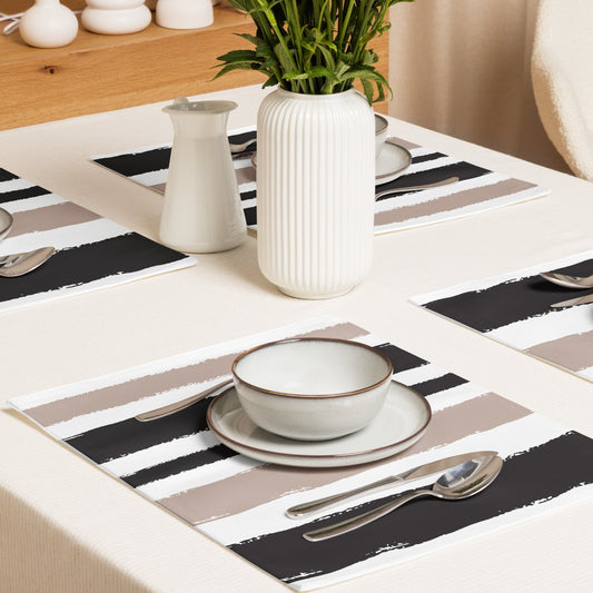 Placemat Set with Hand-painted Brush Stroke Print, CABS-1138