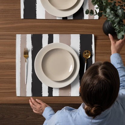 Placemat Set with Hand-painted Brush Stroke Print, CABS-1138
