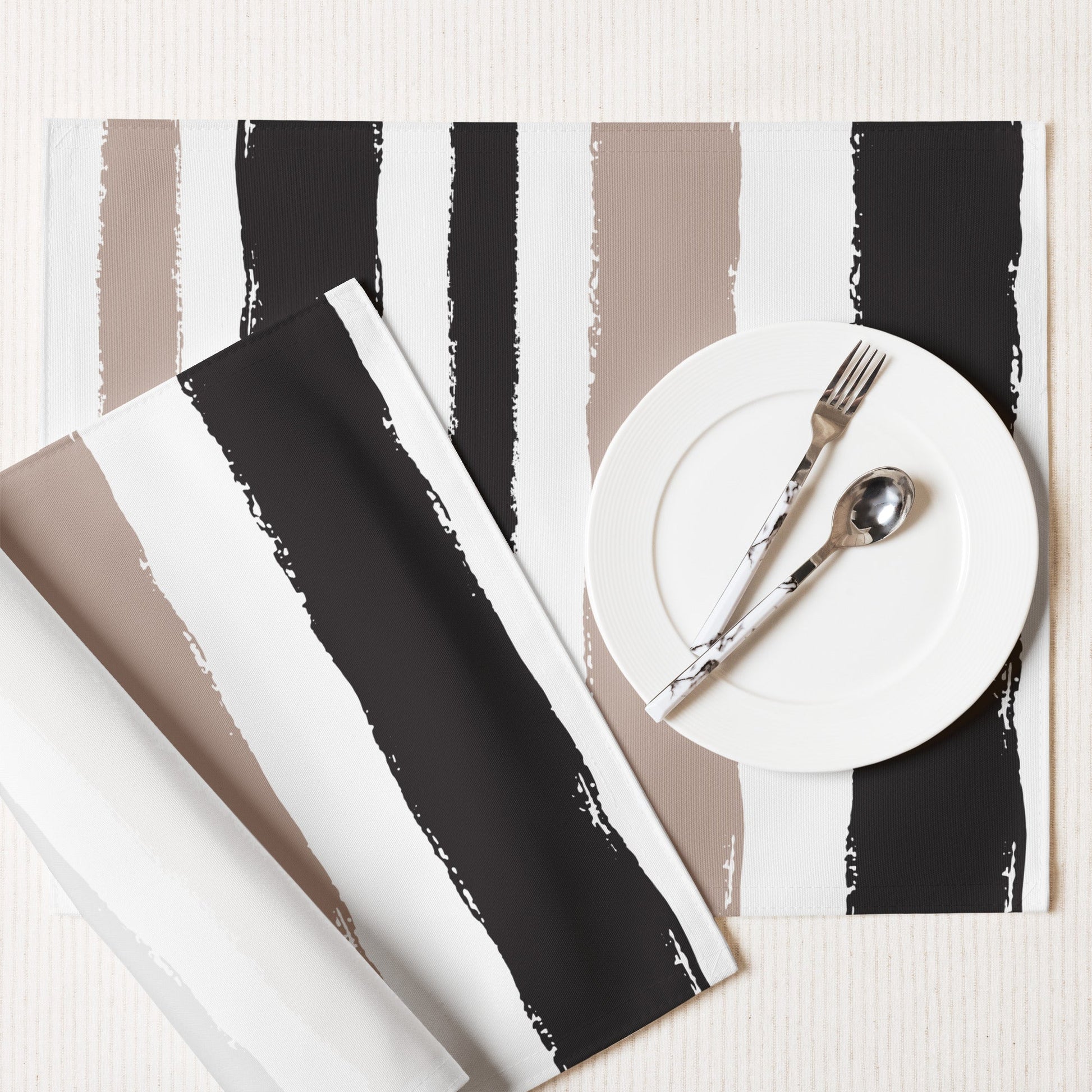 Placemat Set with Hand-painted Brush Stroke Print, CABS-1138
