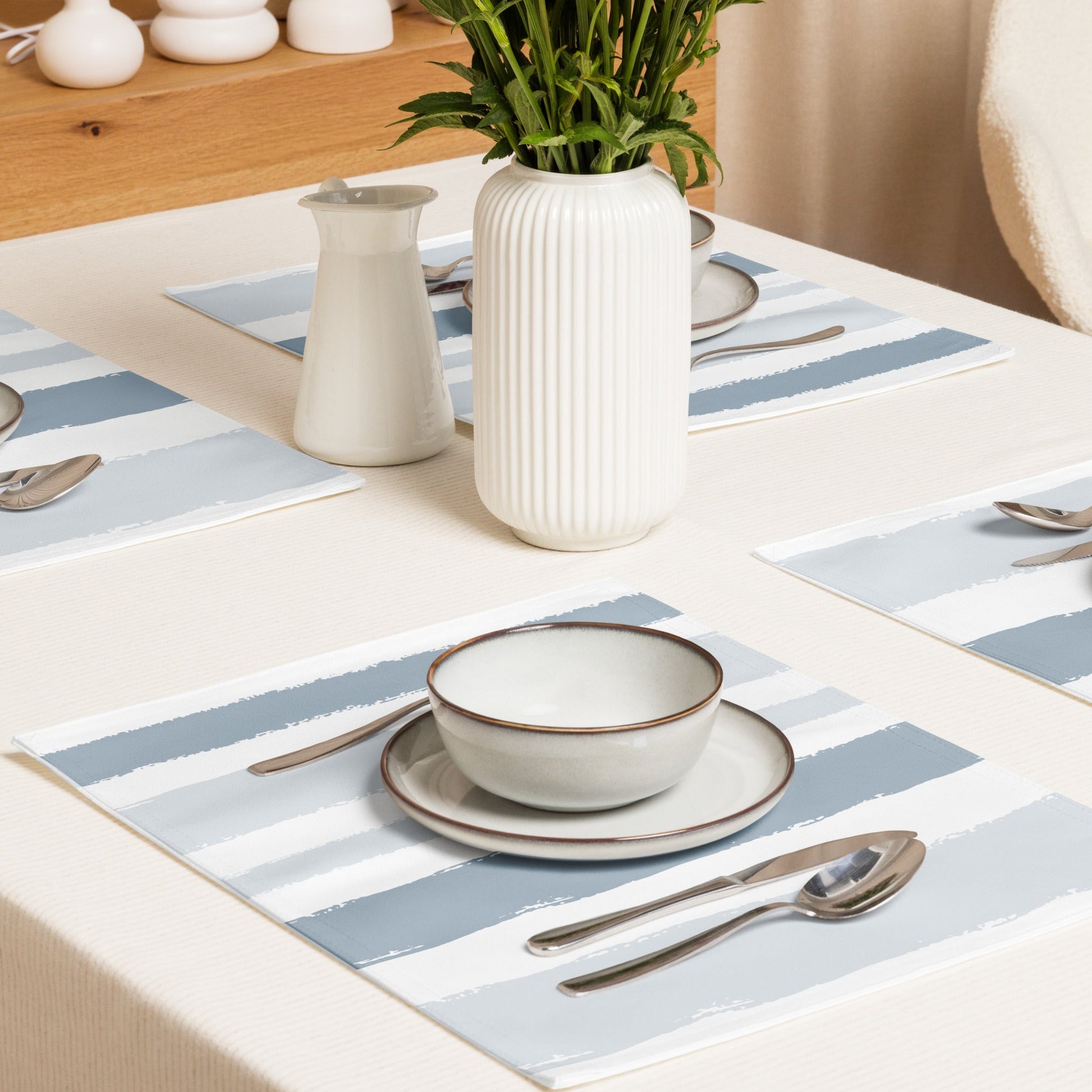Placemat Set with Hand-painted Brush Stroke Print, CABS-1141