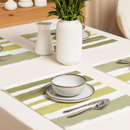 Placemat Set with Hand-painted Brush Stroke Print, CABS-1142