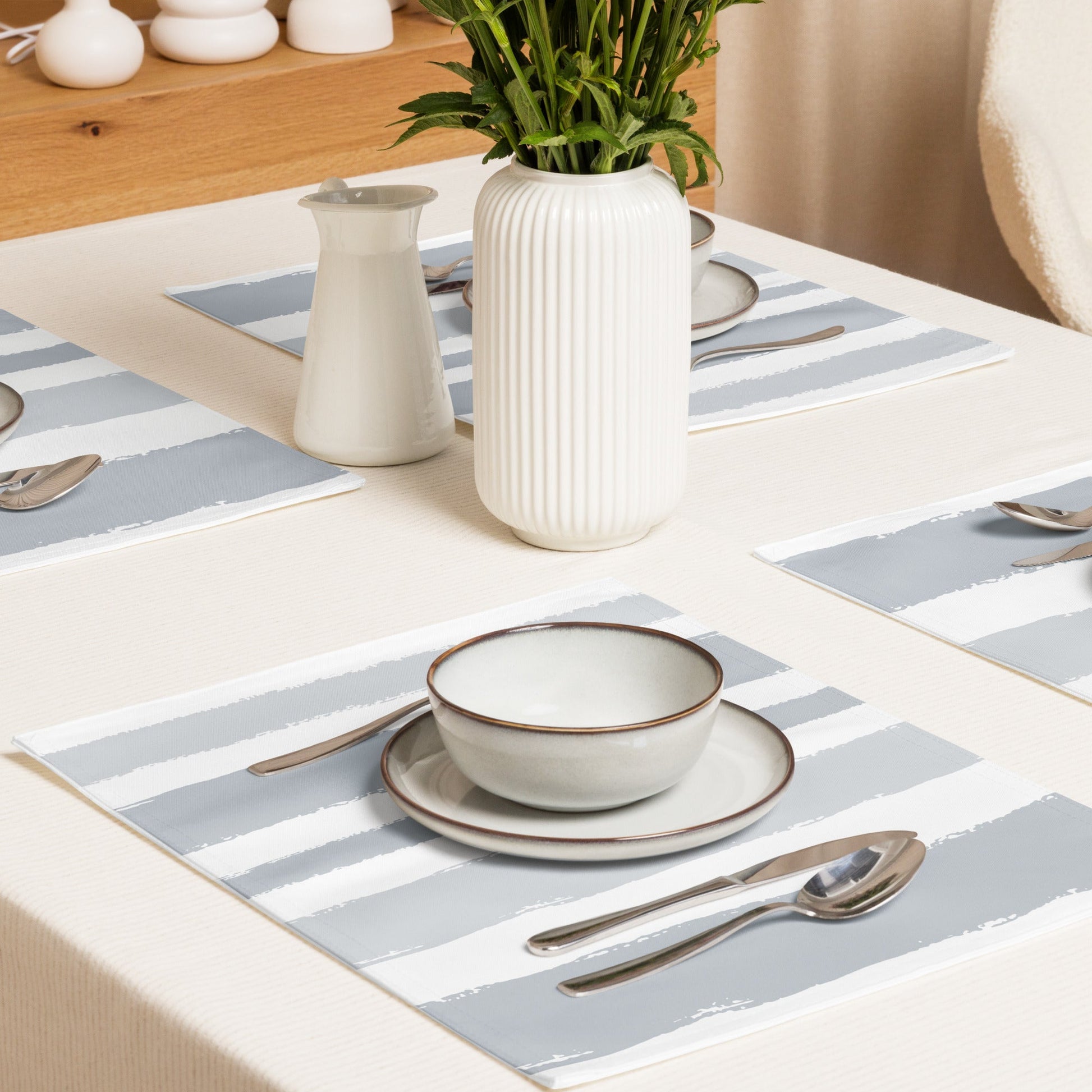 Placemat Set with Hand-painted Brush Stroke Print, CABS-1151