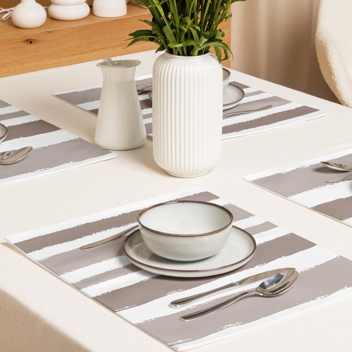 Placemat Set with Hand-painted Brush Stroke Print, CABS-1152