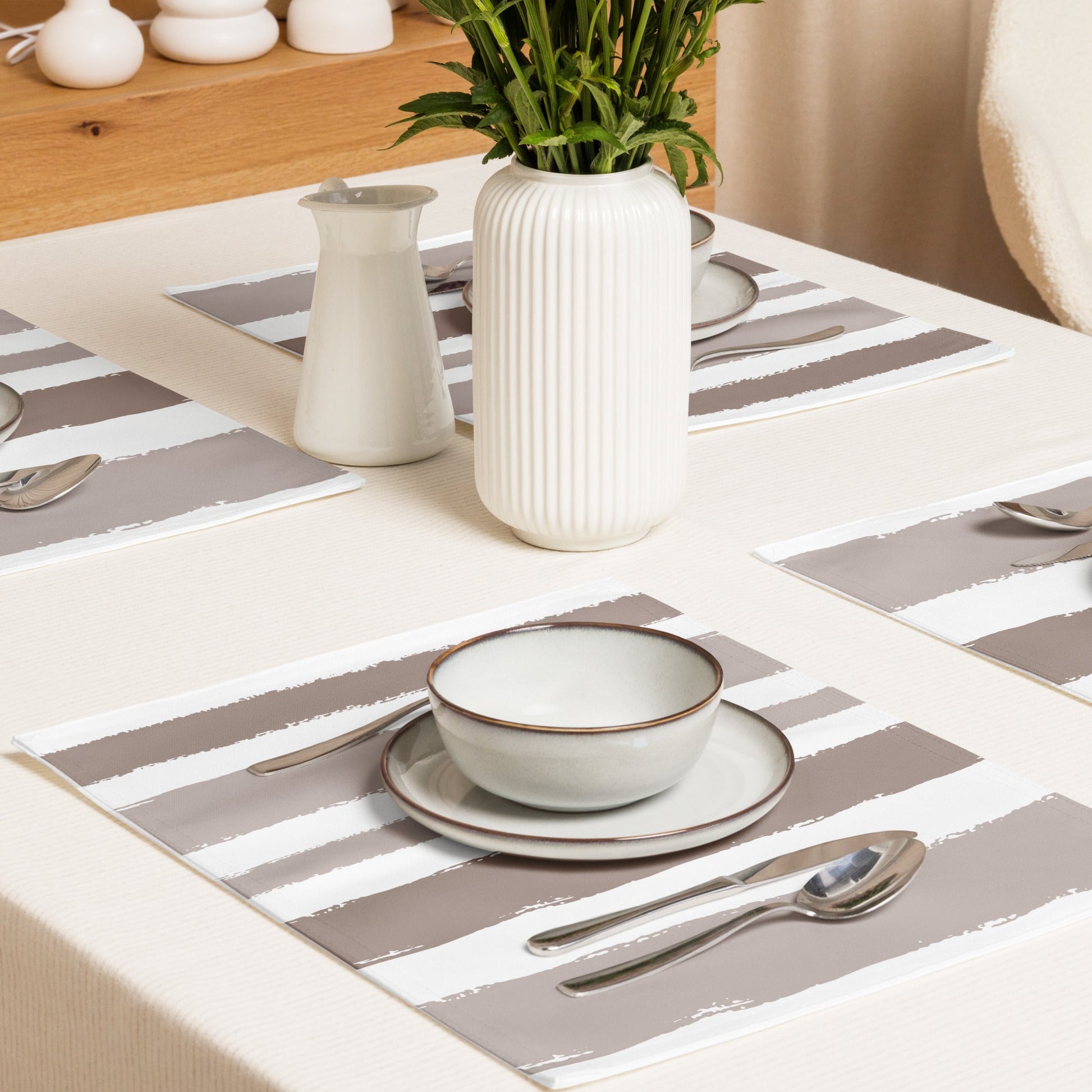 Placemat Set with Hand-painted Brush Stroke Print, CABS-1152