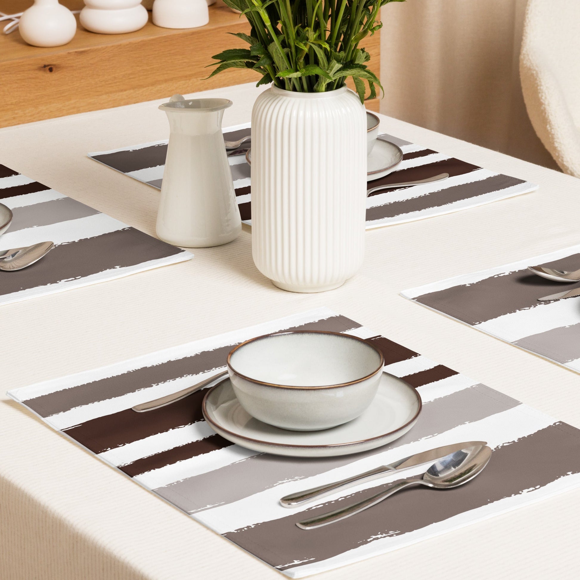 Placemat Set with Hand-painted Brush Stroke Print, CABS-1161