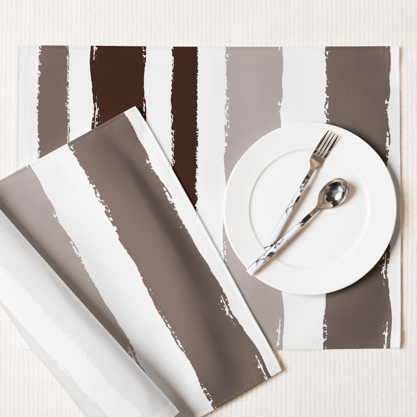 Placemat Set with Hand-painted Brush Stroke Print, CABS-1161