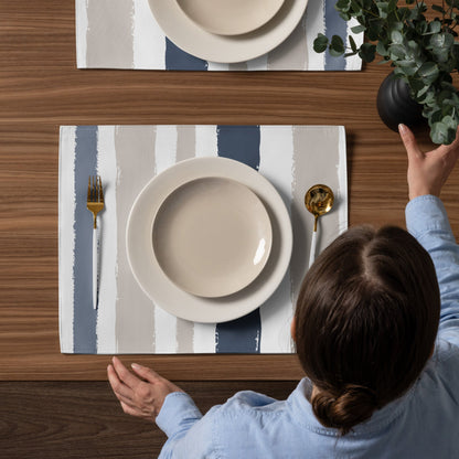 Placemat Set with Hand-painted Brush Stroke Print, CABS-1162