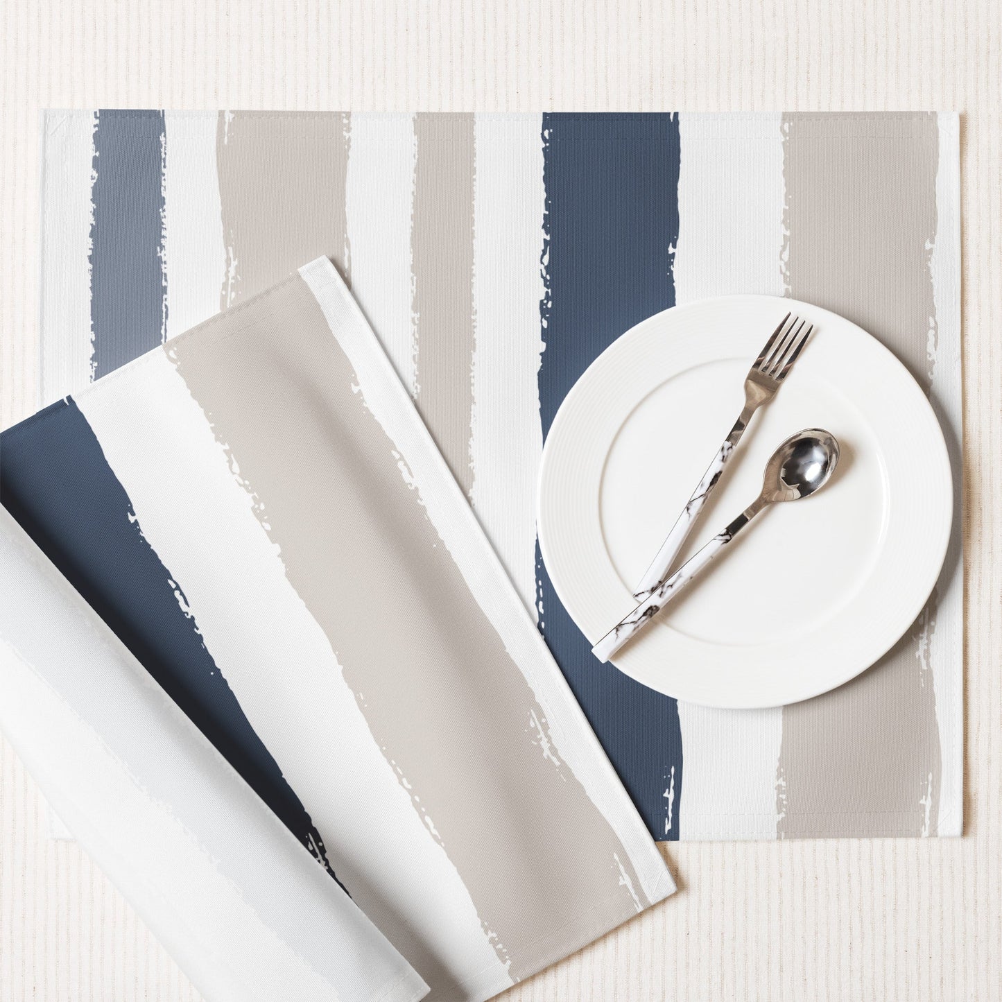 Placemat Set with Hand-painted Brush Stroke Print, CABS-1162