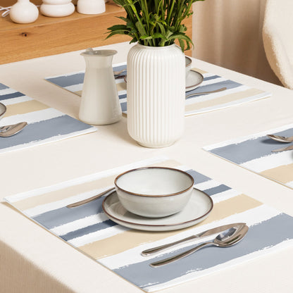 Placemat Set with Hand-painted Brush Stroke Print, CABS-1163