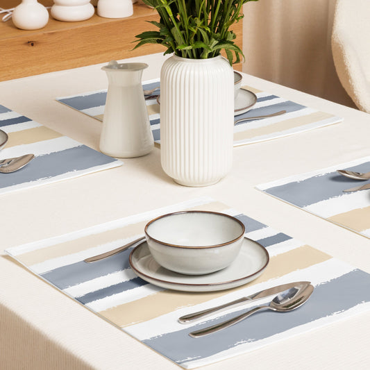 Placemat Set with Hand-painted Brush Stroke Print, CABS-1163