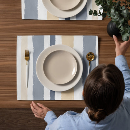 Placemat Set with Hand-painted Brush Stroke Print, CABS-1163