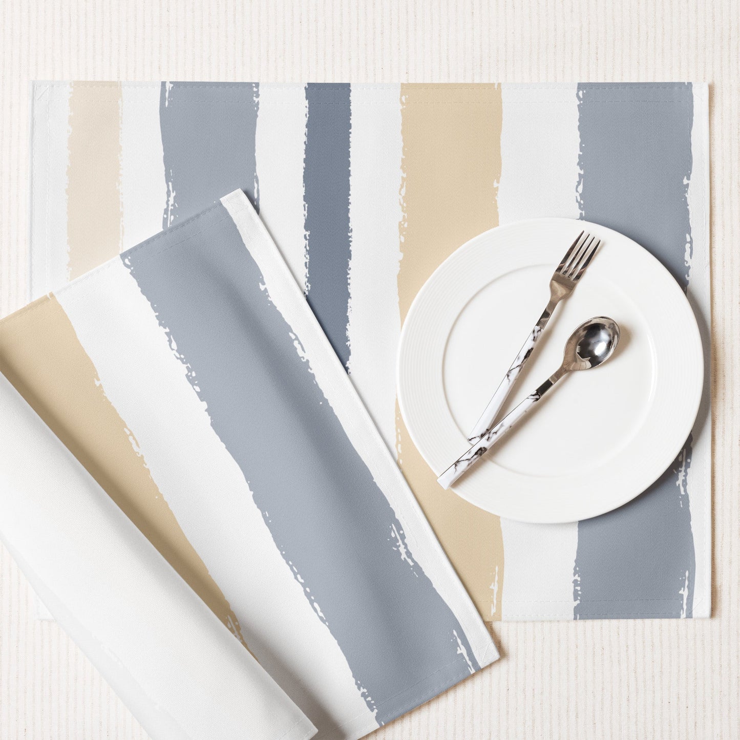 Placemat Set with Hand-painted Brush Stroke Print, CABS-1163