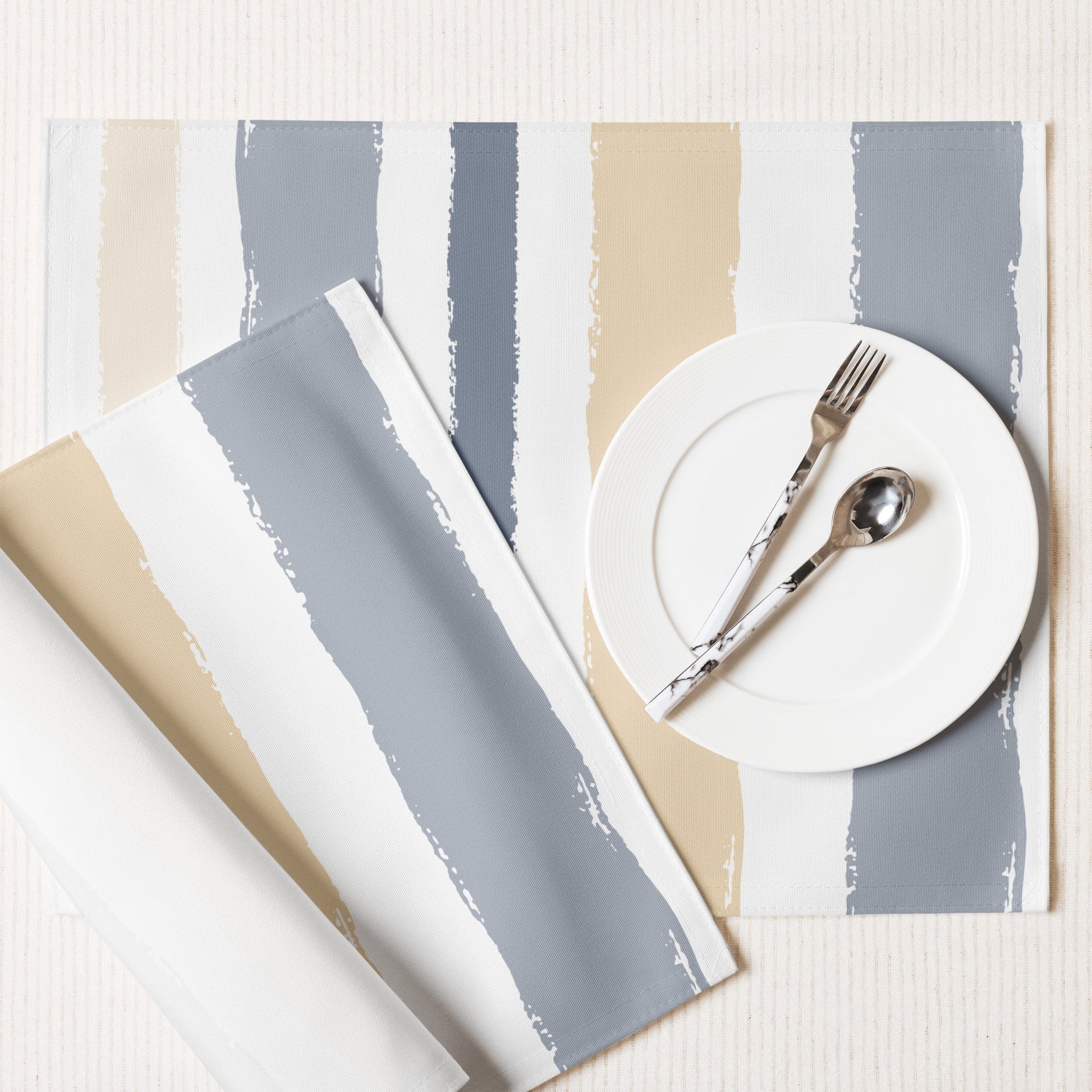 Placemat Set with Hand-painted Brush Stroke Print, CABS-1163