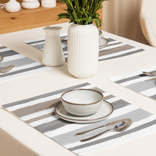 Placemat Set with Hand-painted Brush Stroke Print, CABS-1171