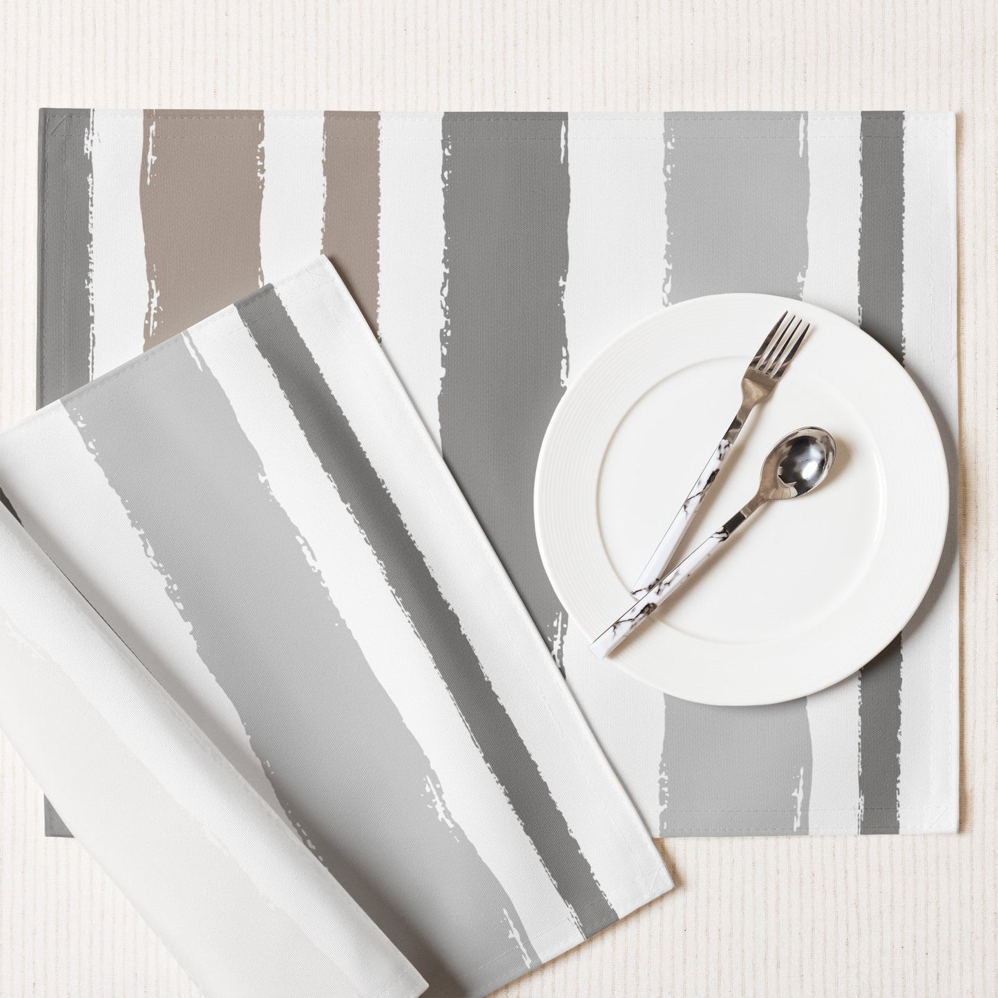 Placemat Set with Hand-painted Brush Stroke Print, CABS-1171
