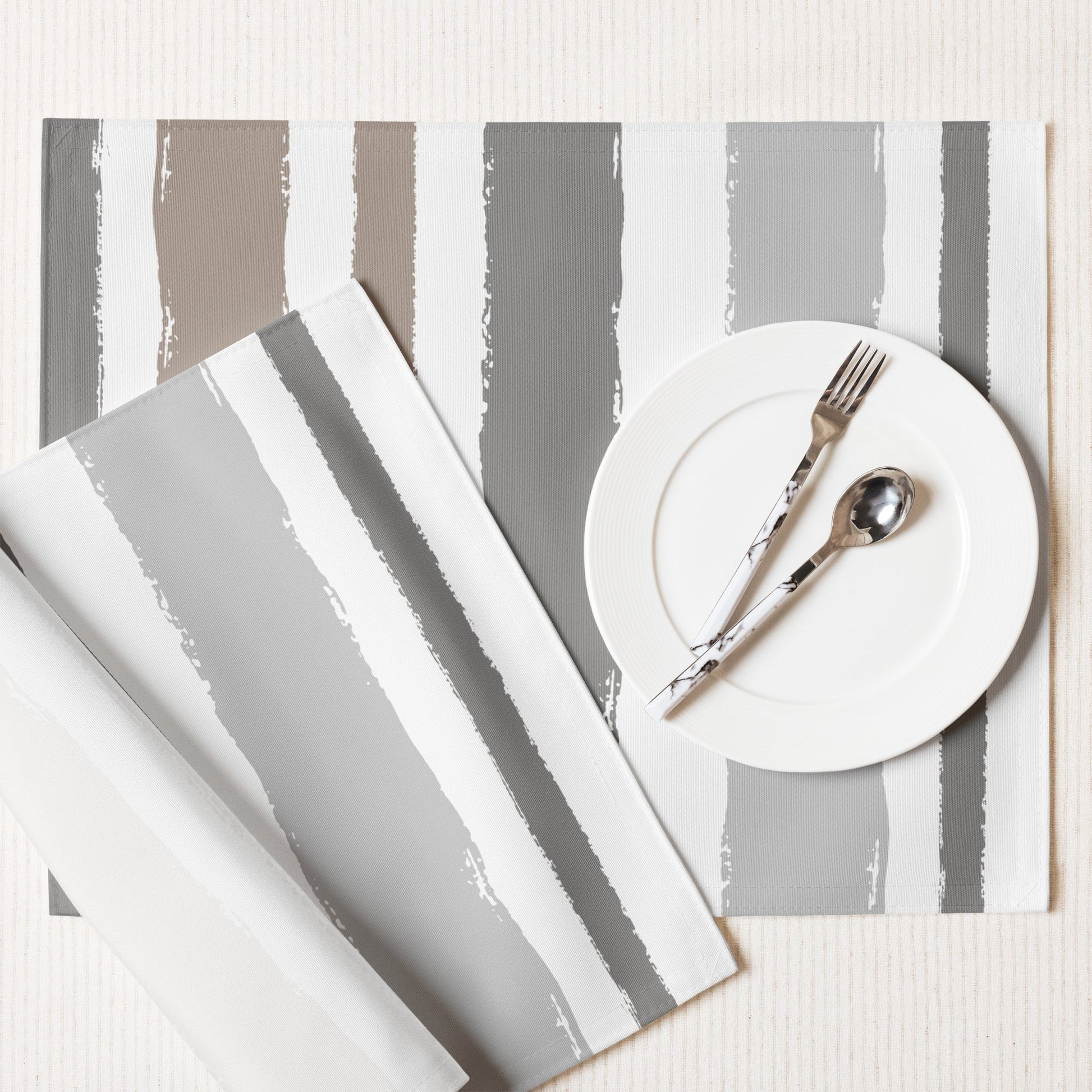 Placemat Set with Hand-painted Brush Stroke Print, CABS-1171