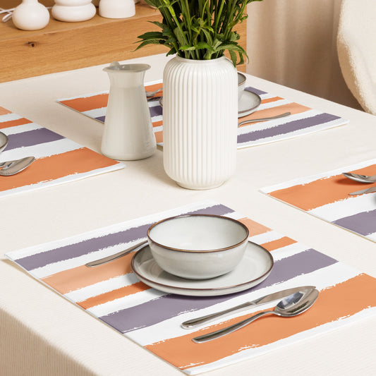 Placemat Set with Hand-painted Brush Stroke Print, CABS-1181