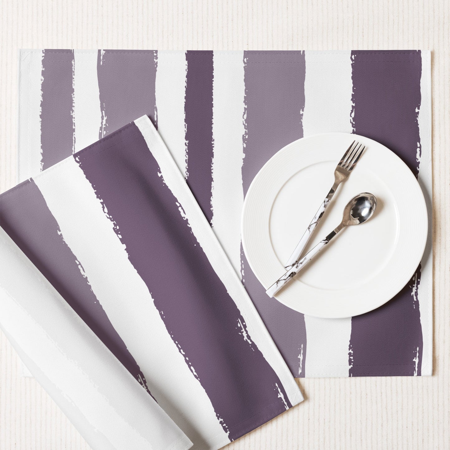 Placemat Set with Hand-painted Brush Stroke Print, CABS-1182