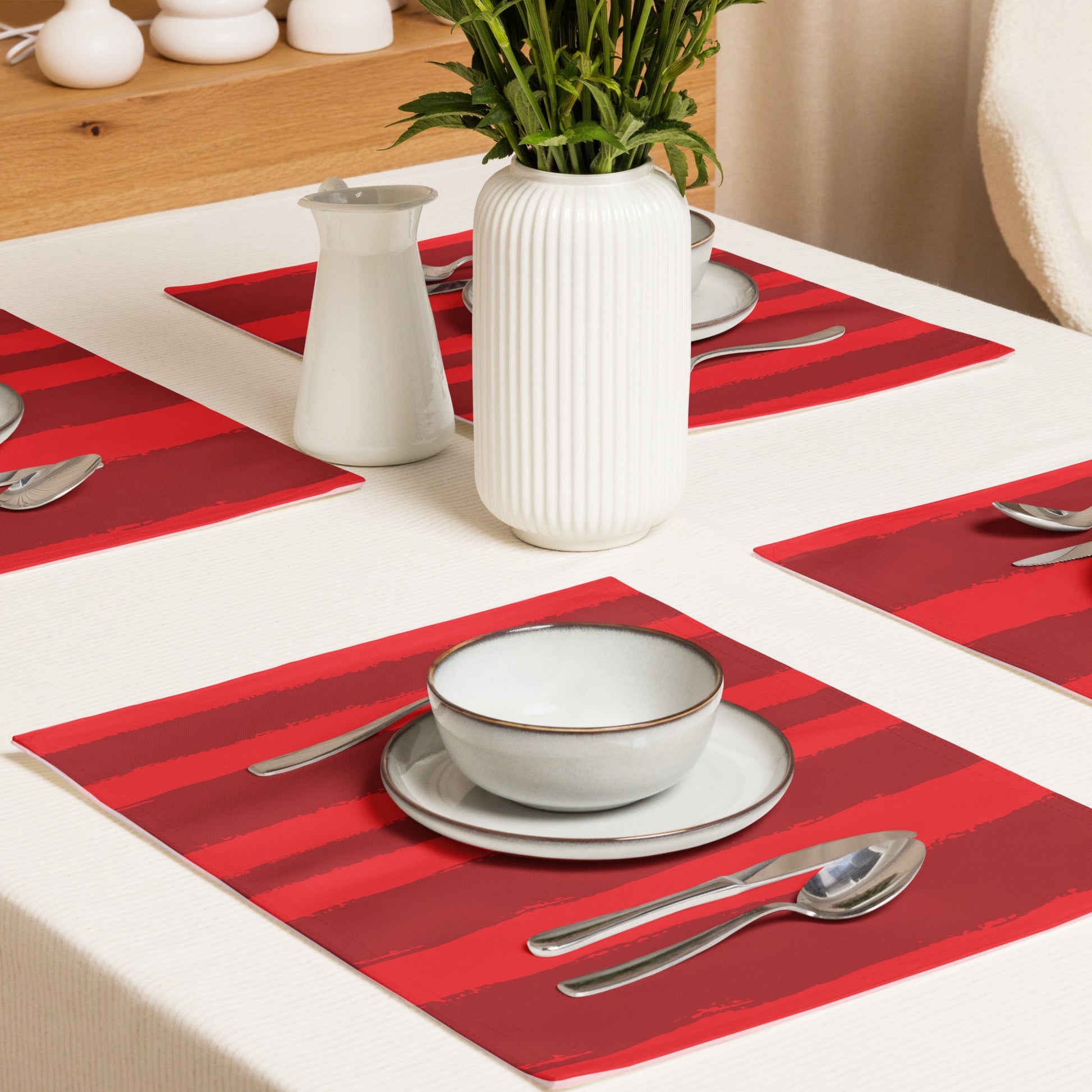 Placemat Set with Hand-painted Brush Stroke Print, CABS-1191