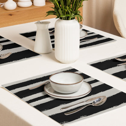 Placemat Set with Hand-painted Brush Stroke Print, CABS-1192