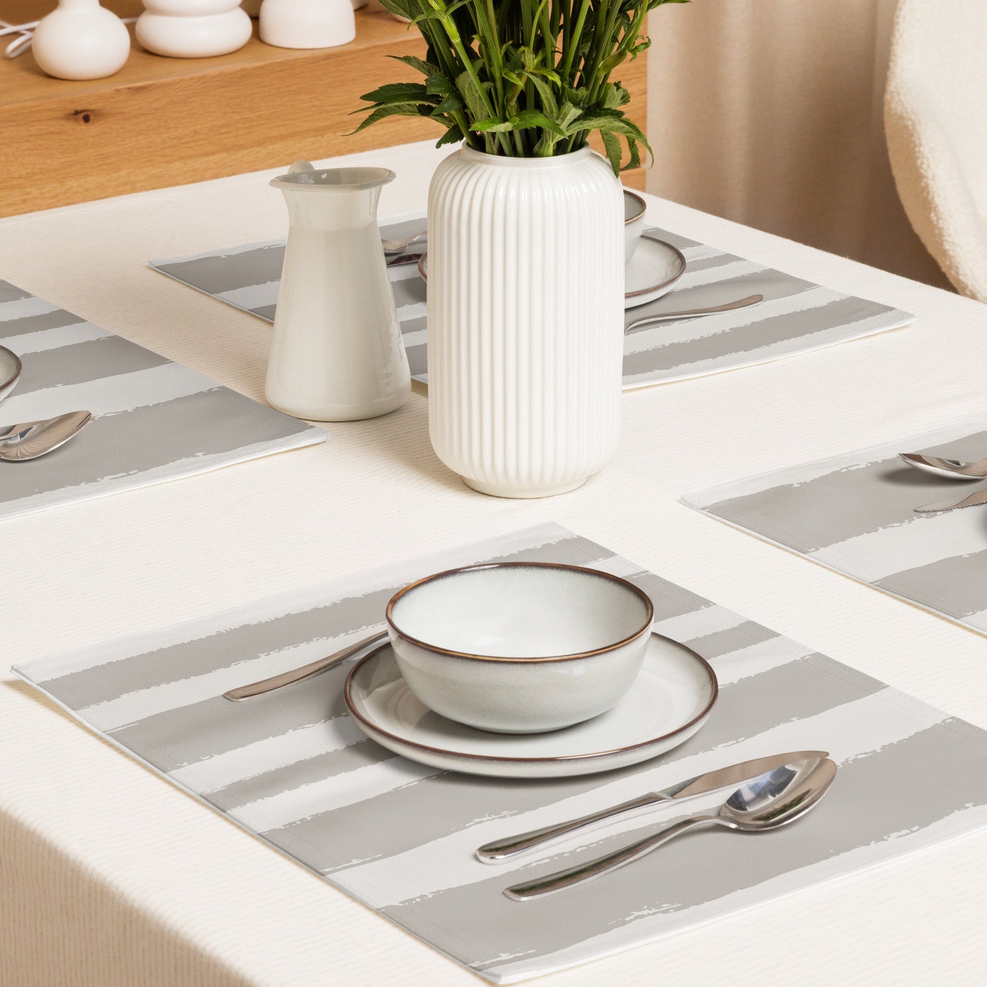 Placemat Set with Hand-painted Brush Stroke Print, CABS-1202