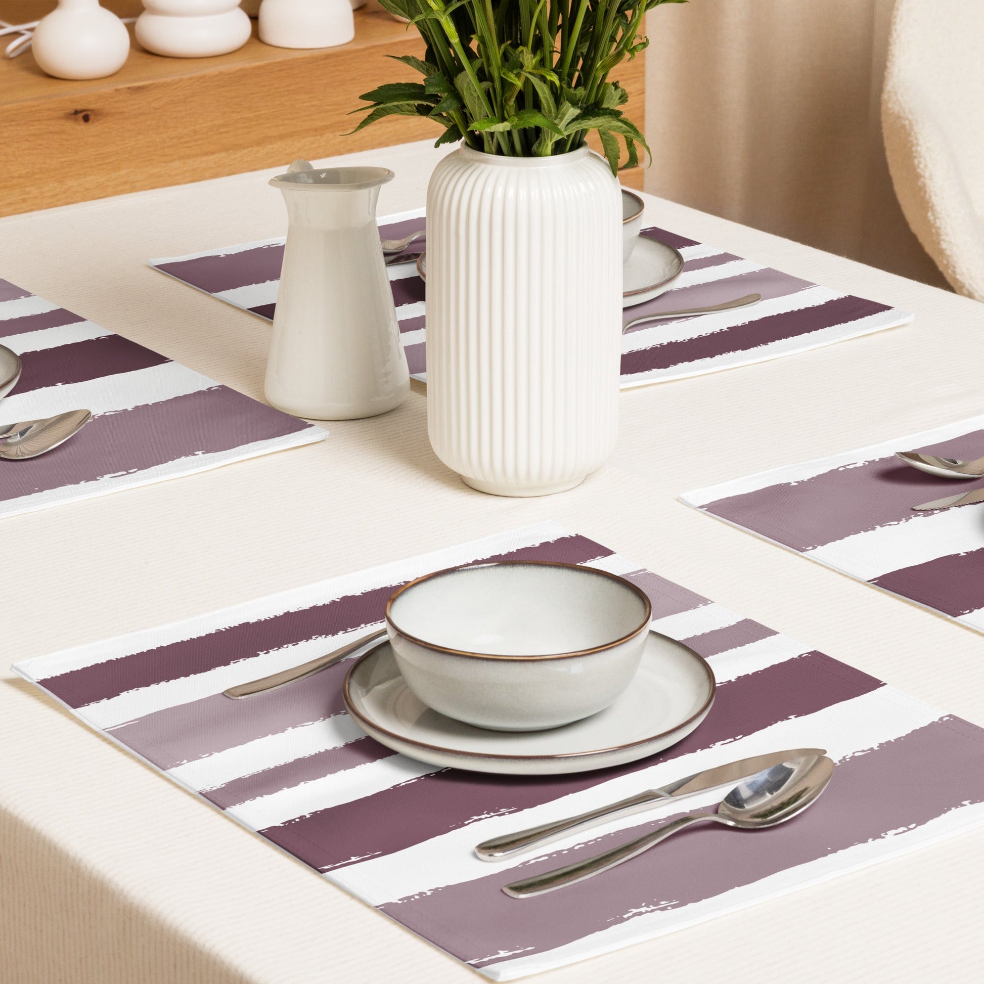 Placemat Set with Hand-painted Brush Stroke Print, CABS-1211