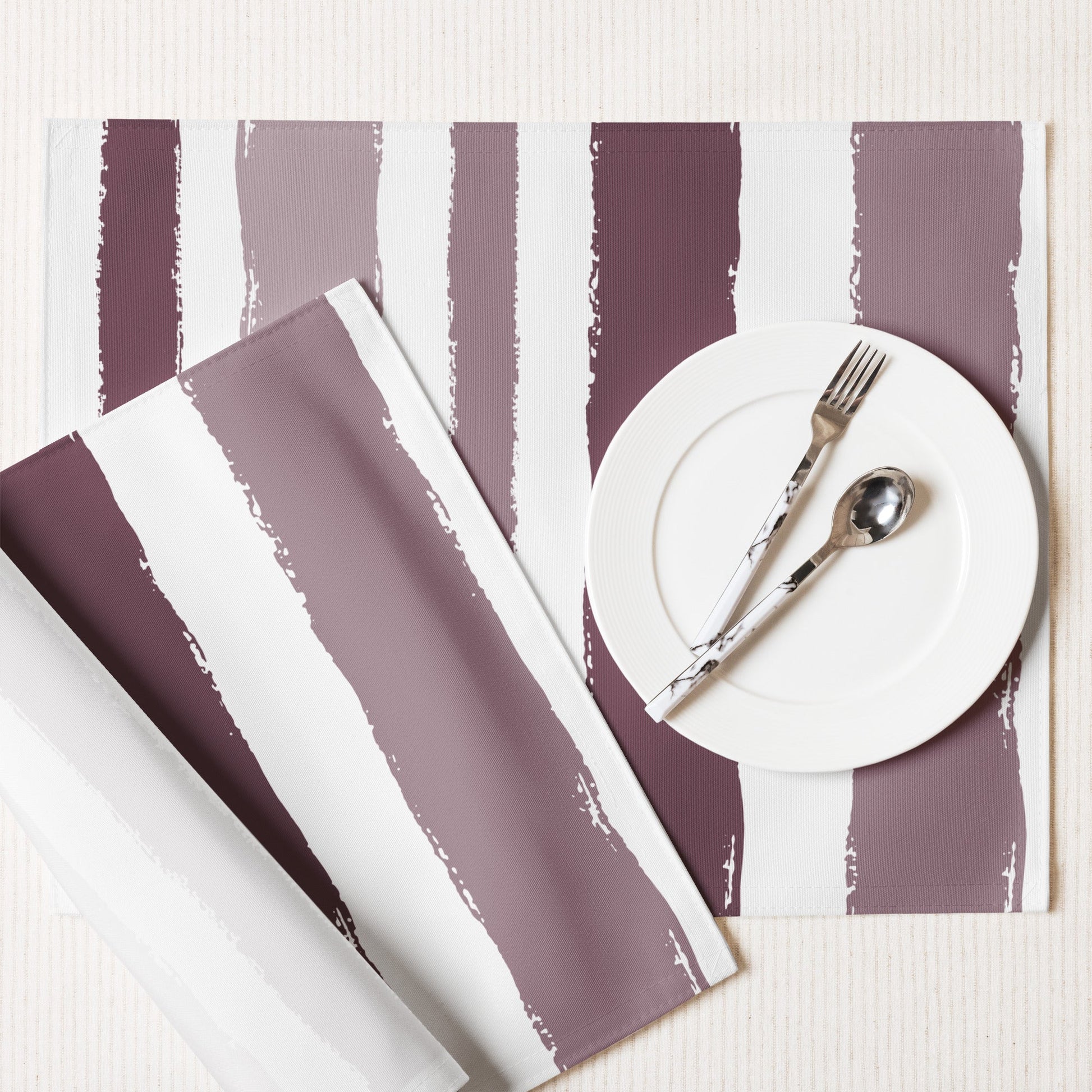 Placemat Set with Hand-painted Brush Stroke Print, CABS-1211