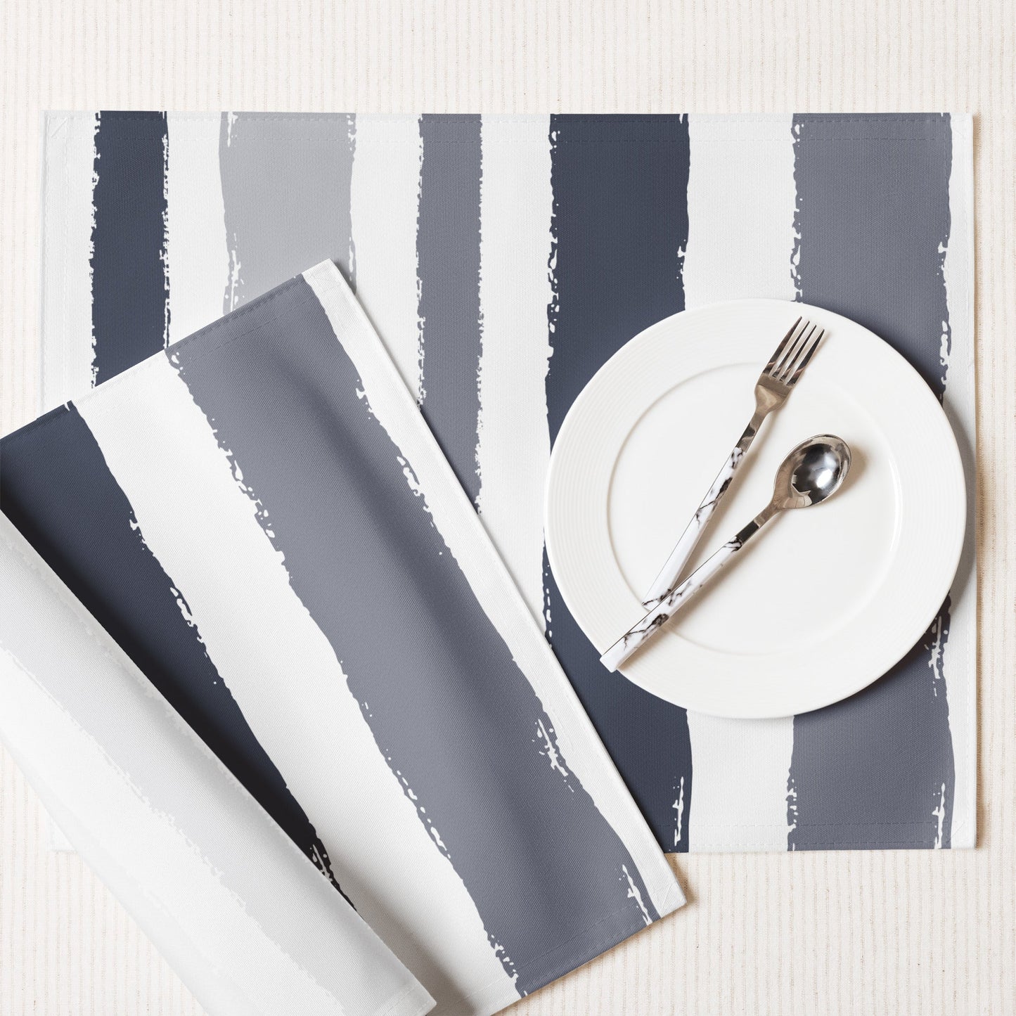 Placemat Set with Hand-painted Brush Stroke Print, CABS-1212