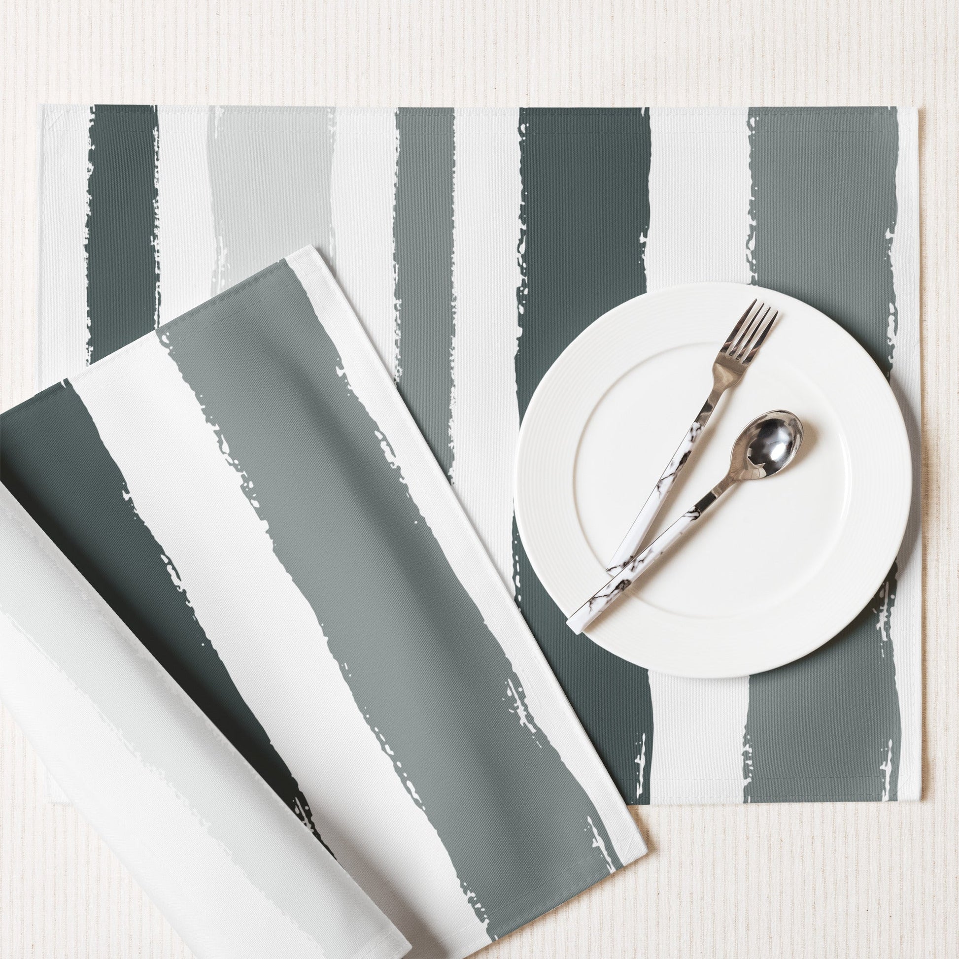 Placemat Set with Hand-painted Brush Stroke Print, CABS-1213