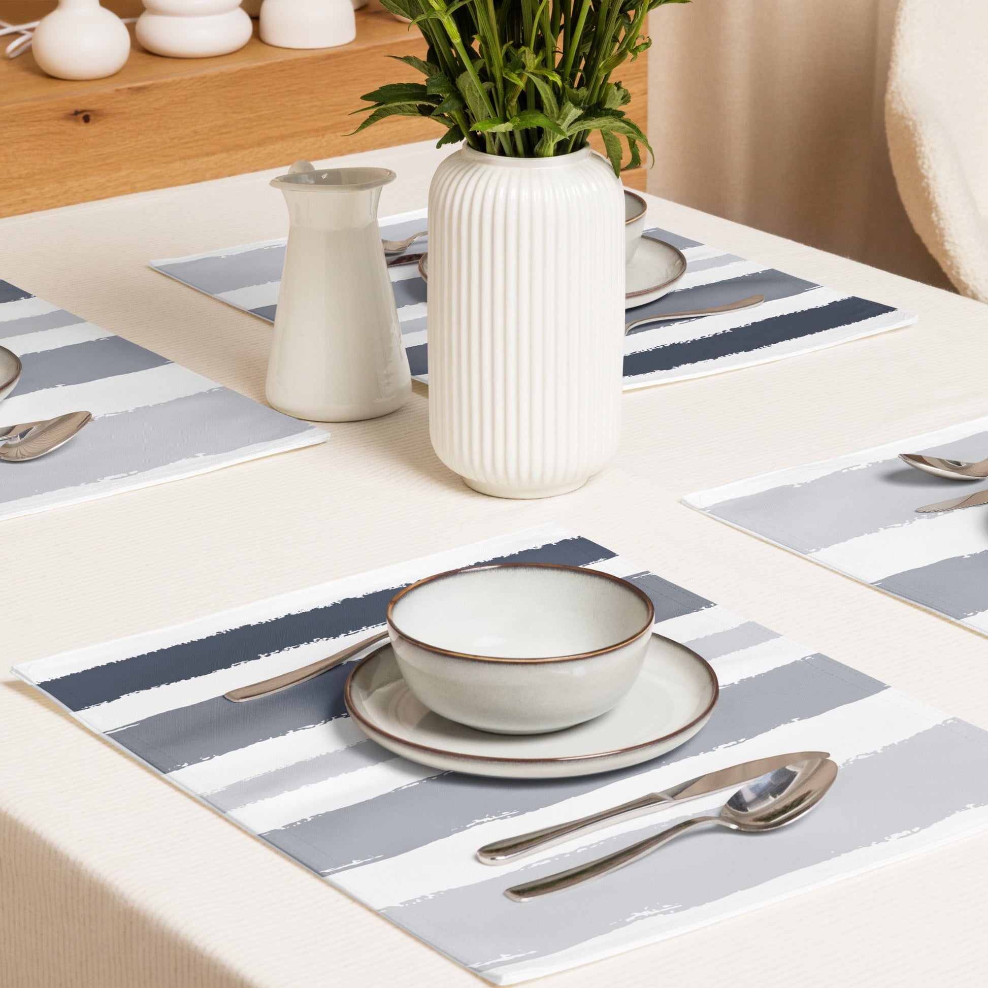 Placemat Set with Hand-painted Brush Stroke Print, CABS-1221