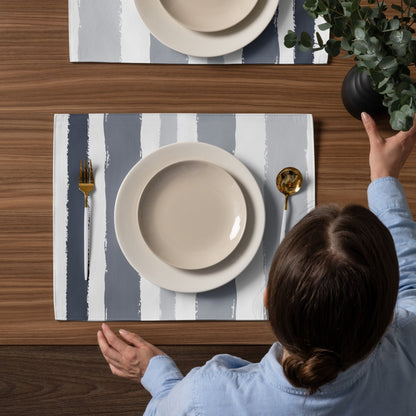 Placemat Set with Hand-painted Brush Stroke Print, CABS-1221