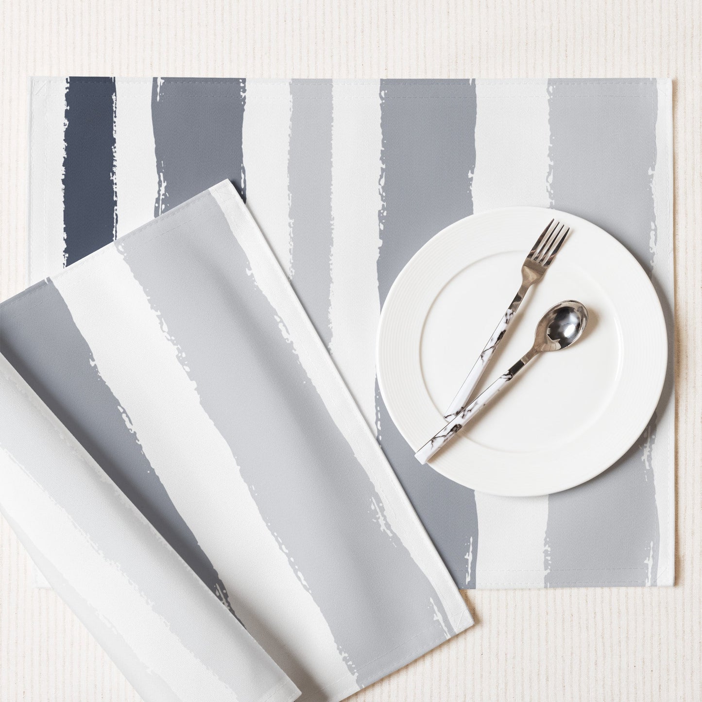 Placemat Set with Hand-painted Brush Stroke Print, CABS-1221