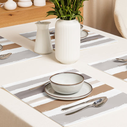 Placemat Set with Hand-painted Brush Stroke Print, CABS-1222
