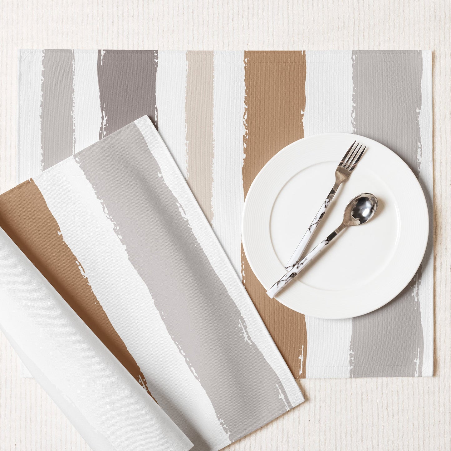 Placemat Set with Hand-painted Brush Stroke Print, CABS-1222