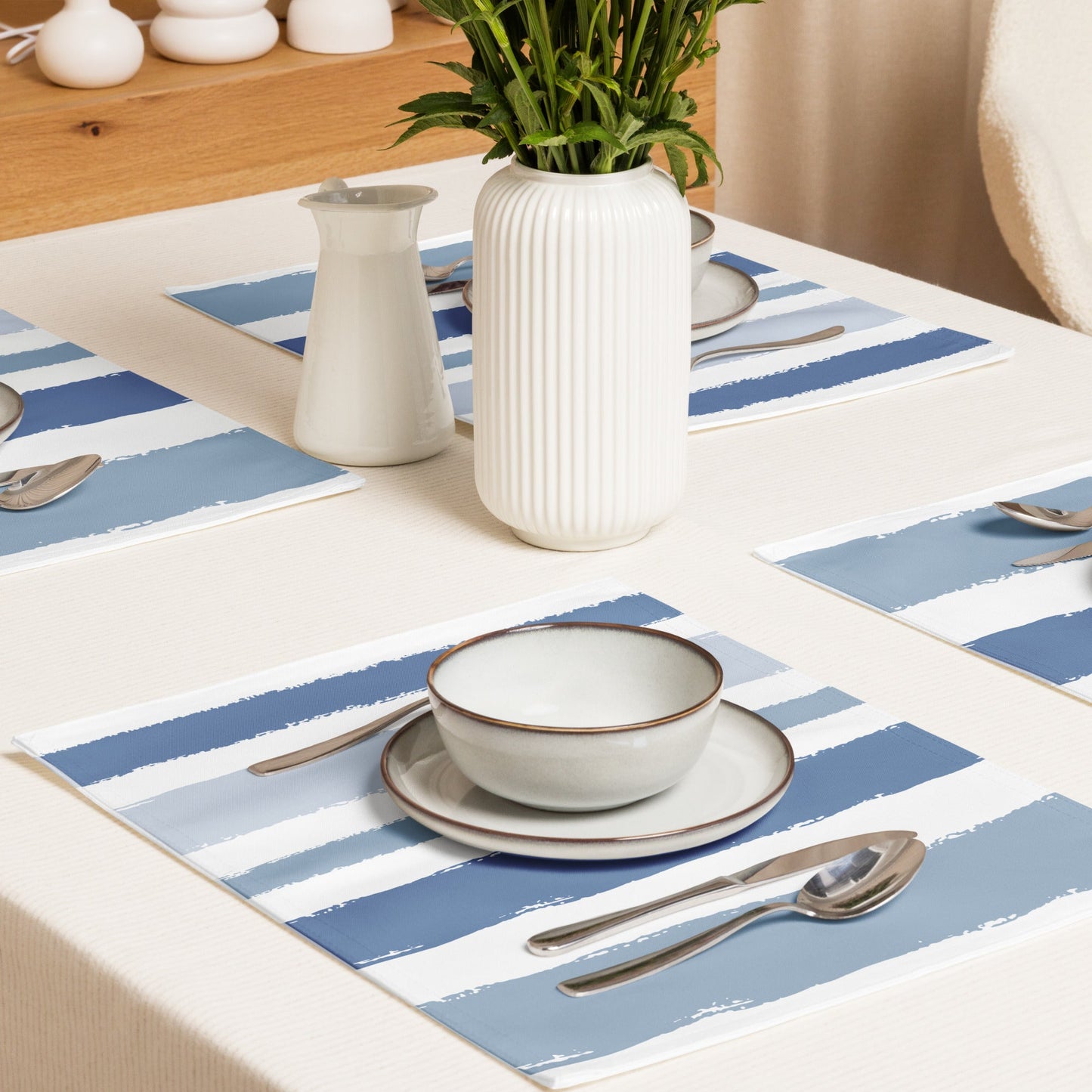 Placemat Set with Hand-painted Brush Stroke Print, CABS-1231