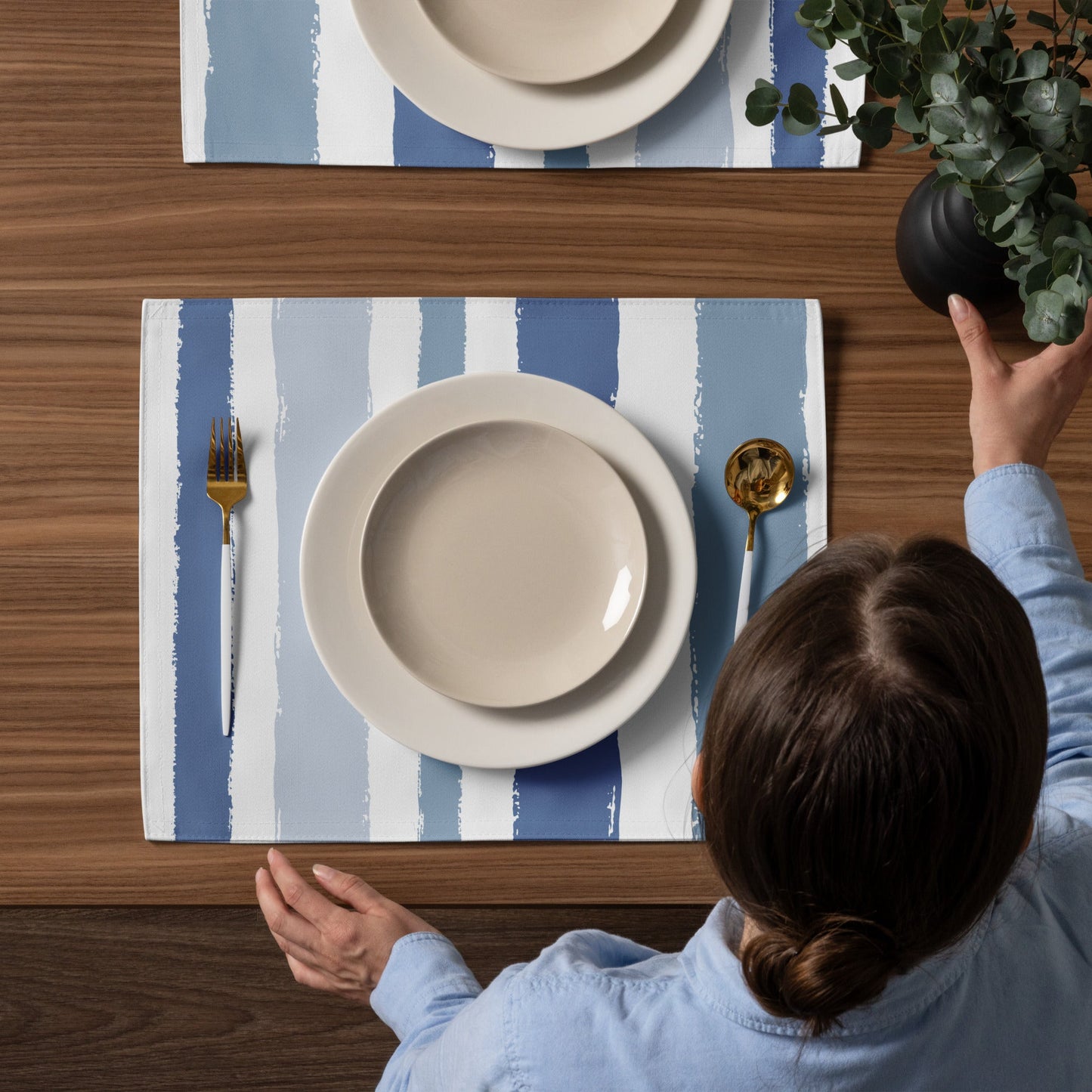 Placemat Set with Hand-painted Brush Stroke Print, CABS-1231