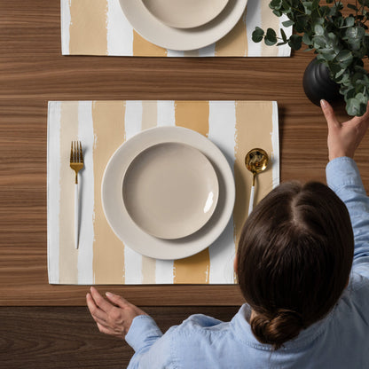 Placemat Set with Hand-painted Brush Stroke Print, CABS-1232