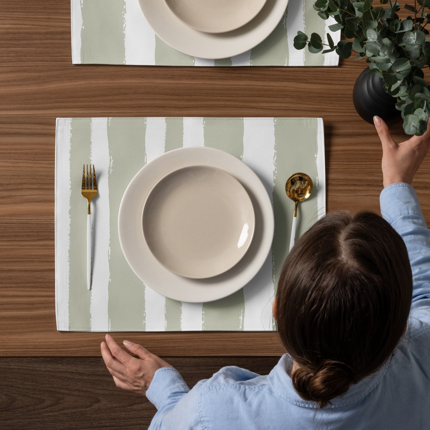 Placemat Set with Hand-painted Brush Stroke Print, CABS-1241