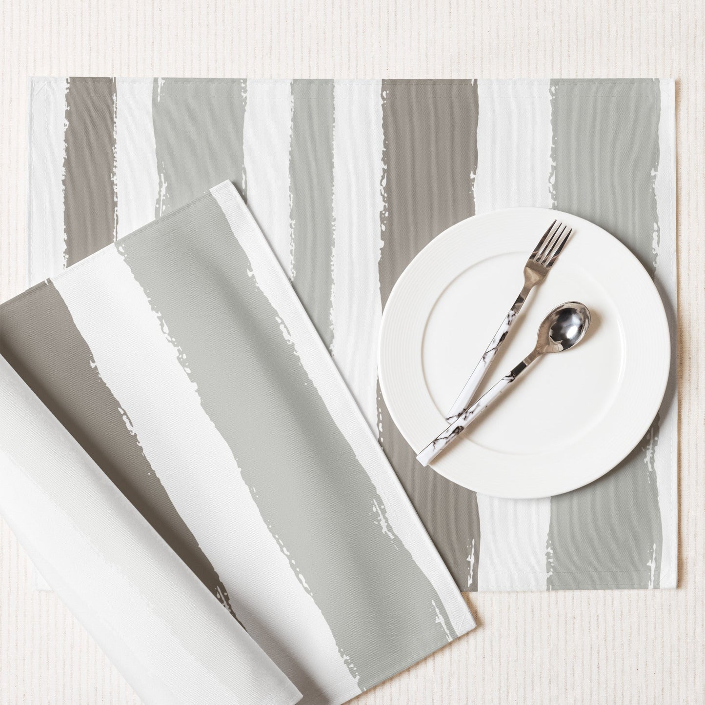 Placemat Set with Hand-painted Brush Stroke Print, CABS-1242