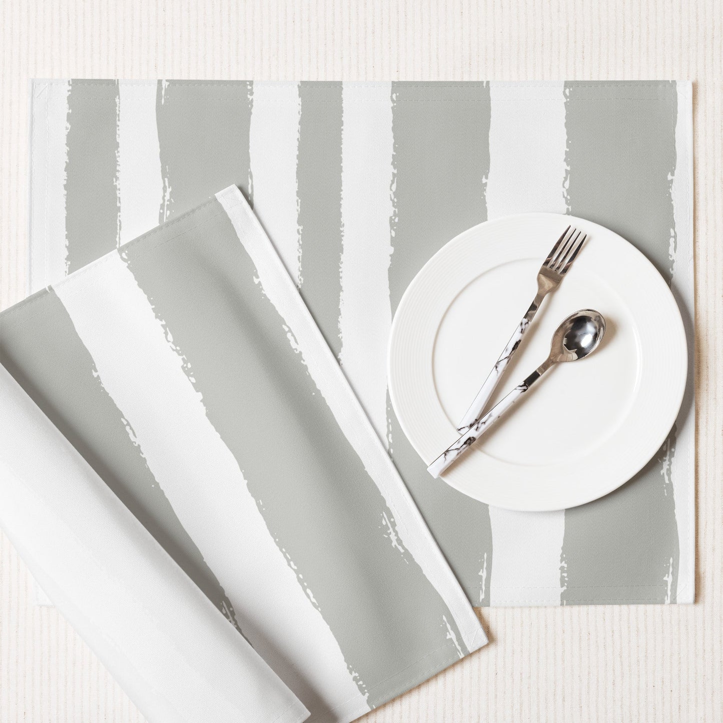 Placemat Set with Hand-painted Brush Stroke Print, CABS-1243