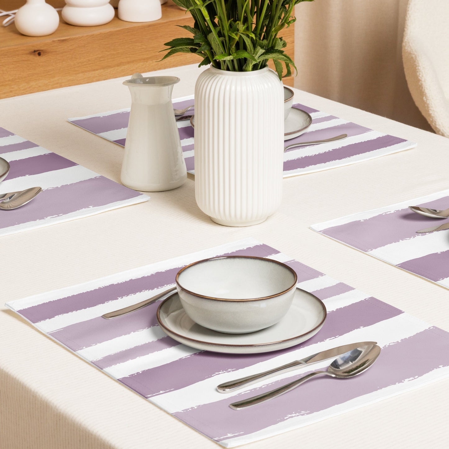 Placemat Set with Hand-painted Brush Stroke Print, CABS-1251