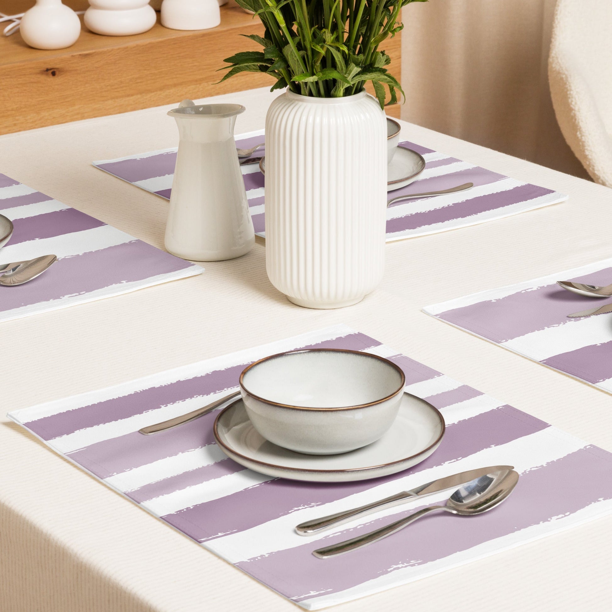Placemat Set with Hand-painted Brush Stroke Print, CABS-1252