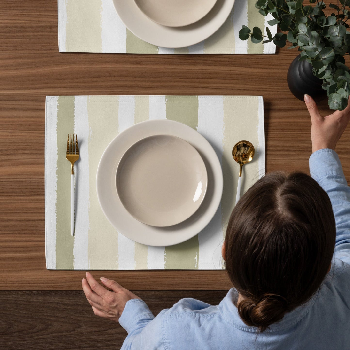 Placemat Set with Hand-painted Brush Stroke Print, CABS-1255