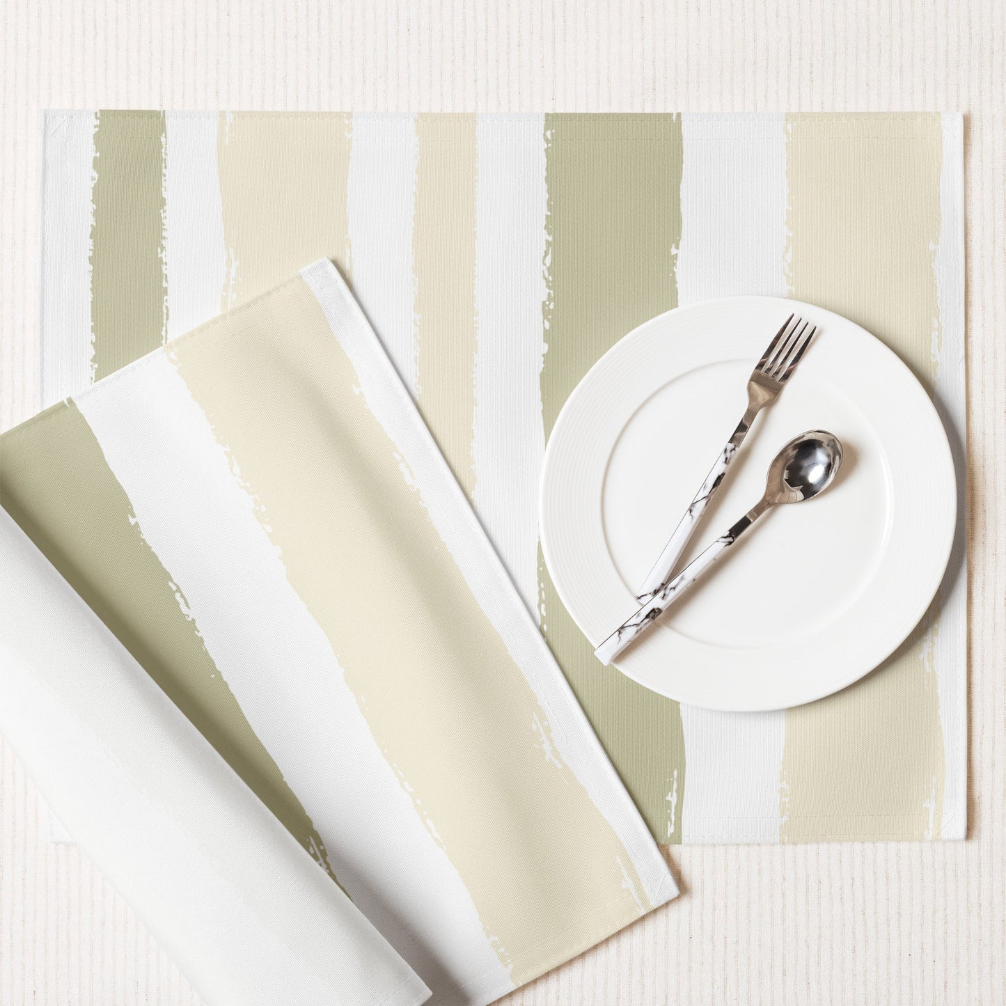 Placemat Set with Hand-painted Brush Stroke Print, CABS-1255
