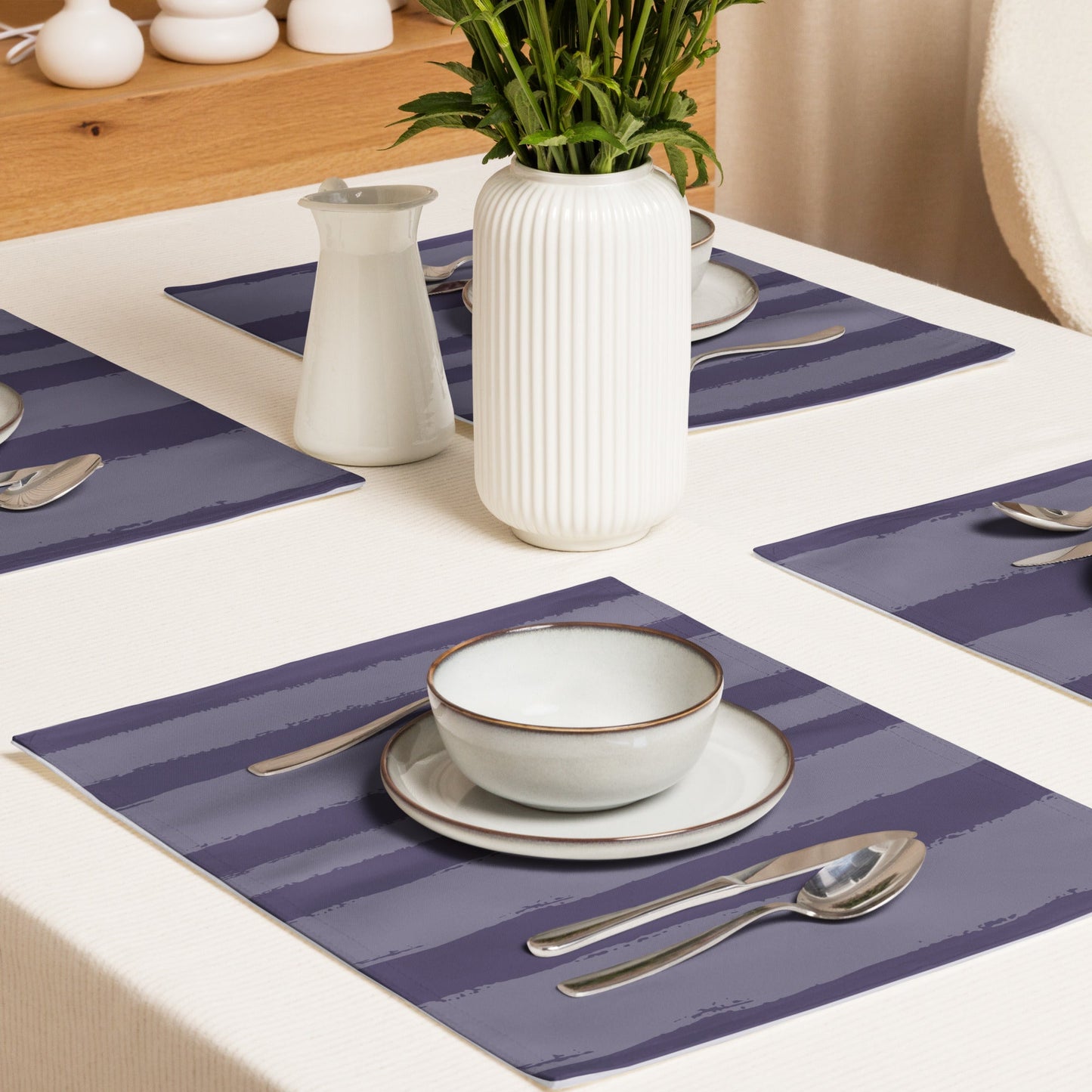 Placemat Set with Hand-painted Brush Stroke Print, CABS-1261