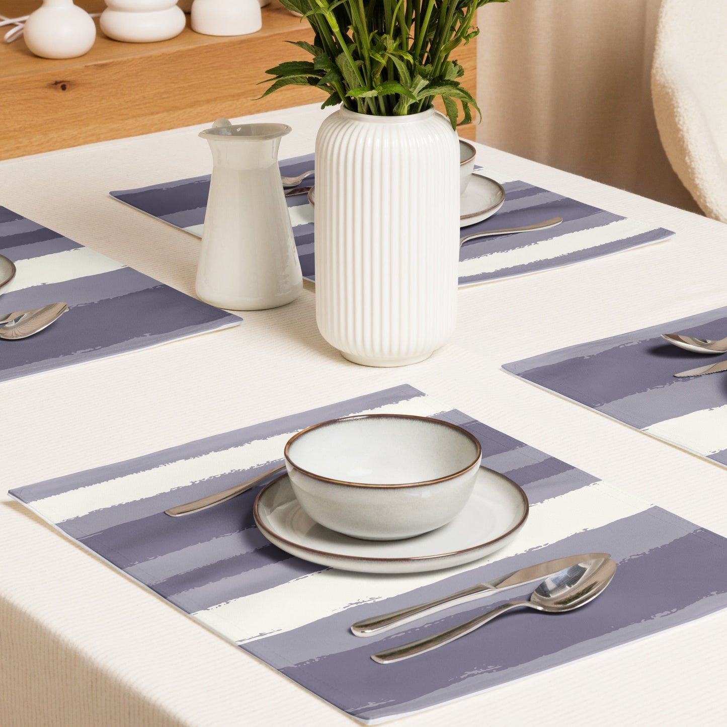 Placemat Set with Hand-painted Brush Stroke Print, CABS-1262